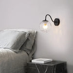 lampe murale moderne appliquée verre noir doré brillante chambre entrée fixée minimaliste lumière led