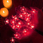 guirlande lumineuse fleurs rose blanc rouge bleu moderne modes éclairage usb batterie