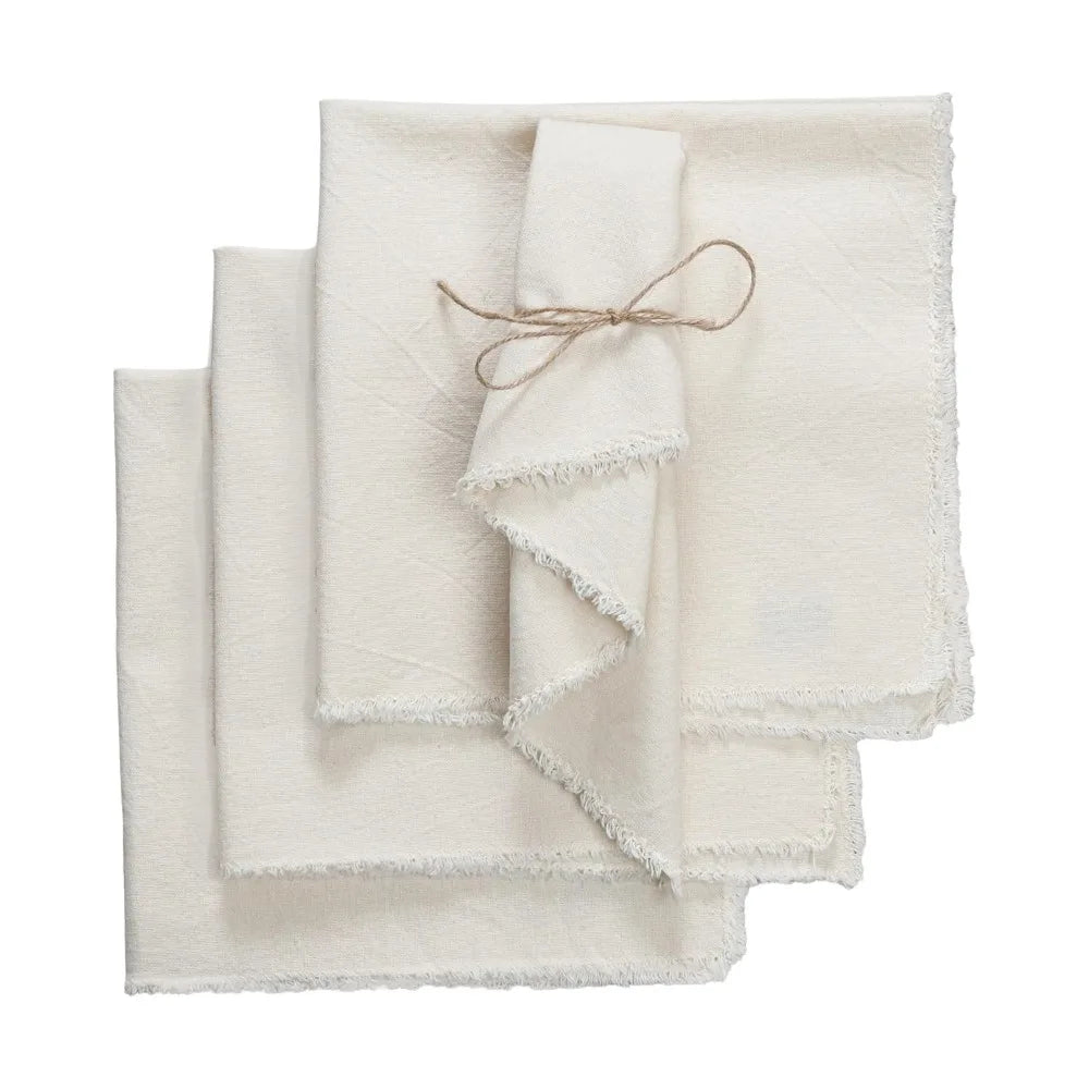 serviettes coton lin couleur blanc vert olive beige rose texture naturelle rustique classique