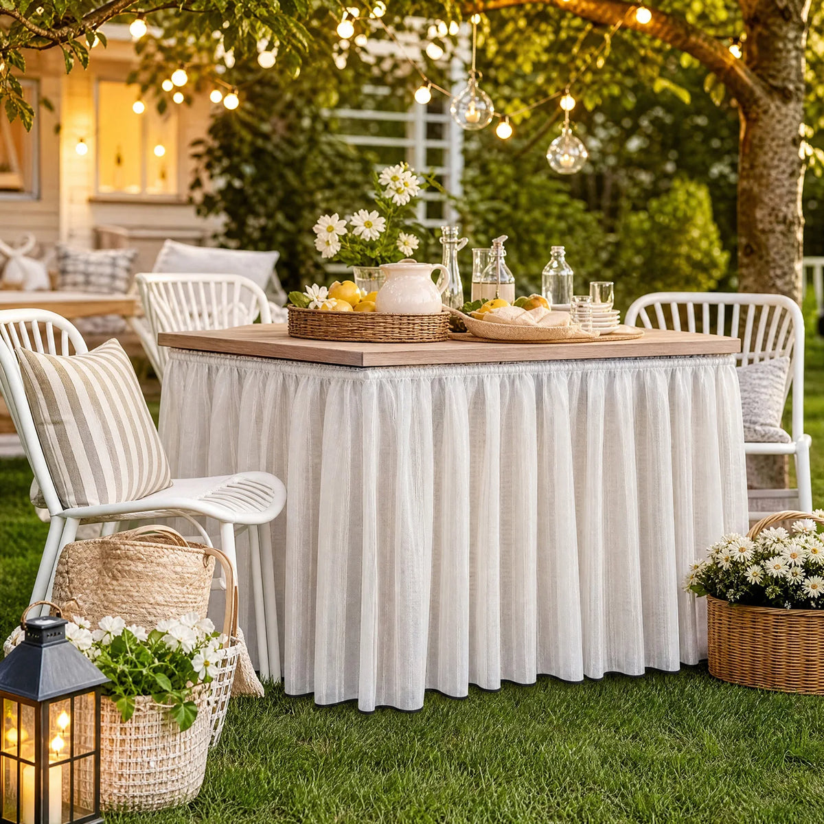 rideau table beige clair rayures horizontales fines classique fixations velcro dimension 100x55cm