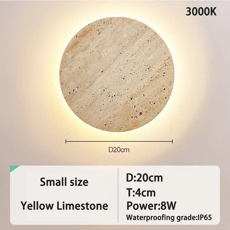 applique murale moderne marbre naturel beige clair foncé extérieure led hydrofuge adhésive durable jardin