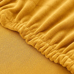 Housse chaise velours jaune doré élastique moderne protection meuble Jaune Doré