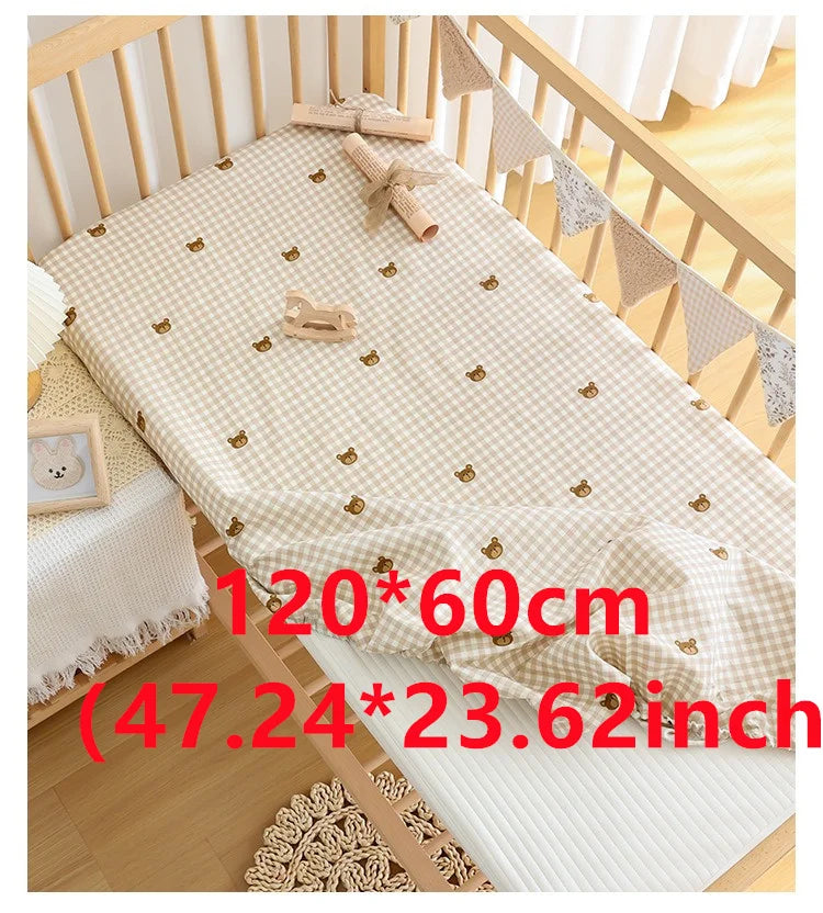 drap housse bébé imprimé animaux gris blanc moderne 90x50 120x60 130x70 polyester coton