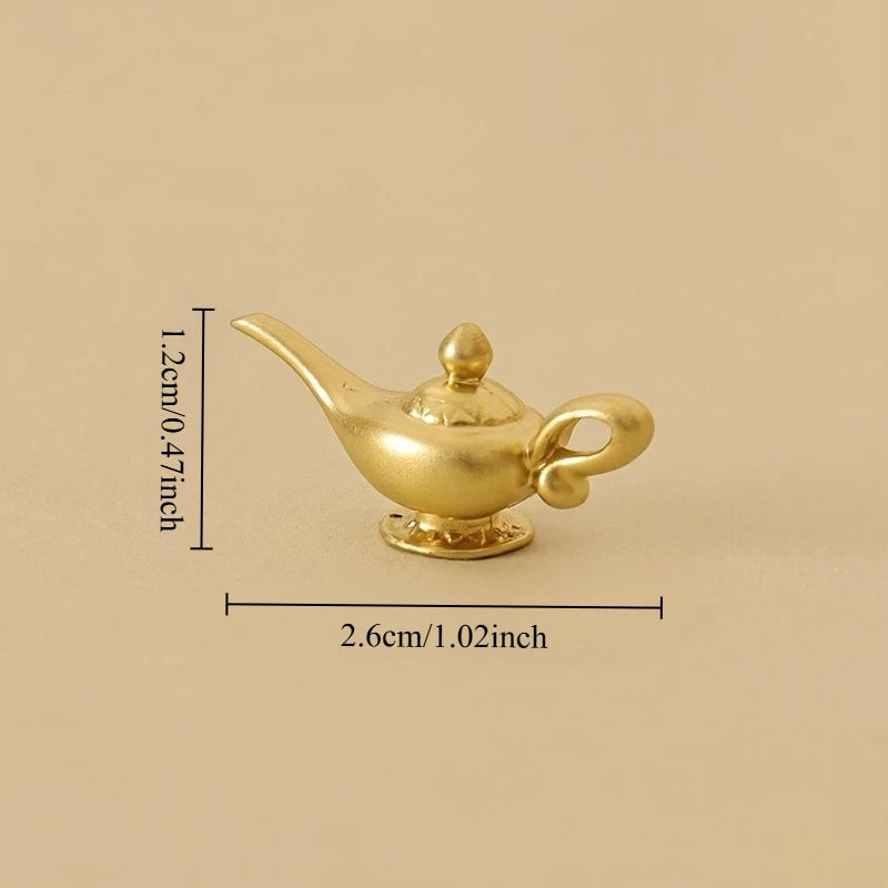 miniature lampe huile dorée détaillée résine qualité haute classique vintage collectionnement théière