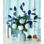 bouquet fleurs artificielles hortensia moderne décoration intérieure mariage bleu blanc vert