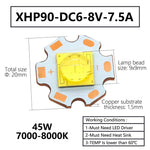 led xhp70 xhp90 xhp110 18w 24w 45w 72w cool white 7000k 8000k 50000h luminosité