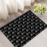 tapis oriental rayé astronautes noir blanc moderne antidérapant polyester adultes chambre salon