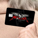 autocollants graphiques metallica cartes bancaires réutilisables waterproof noir rouge bleu