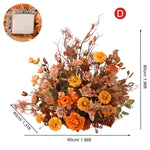 décoration boho chic bouquet fleurs artificielles mixtes orange rose marronextérieur anniversaire mariage