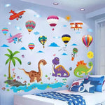 stickers muraux animaux cartoon multicolores enfants deco chambre salon adhésifs