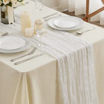 ruban table moderne rayures horizontales bleu clair beige vert olive 90x180cm festifs assiettes fourchettes