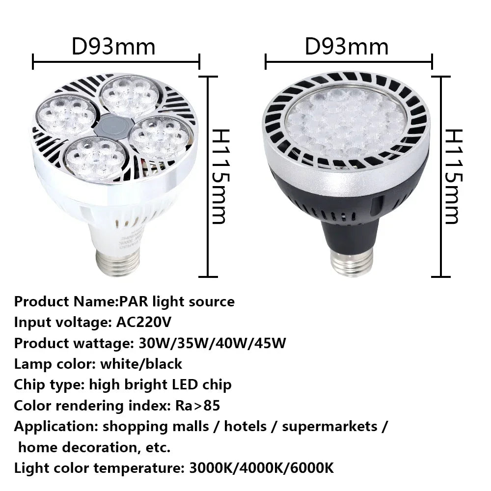 lampe led blanc noir grille moderne ventilateur intégré 2000 lumens 50000h e27 115mm