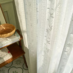 rideau blanc floral translucide classique polyester fenêtre intérieur personnalisable hospitalière