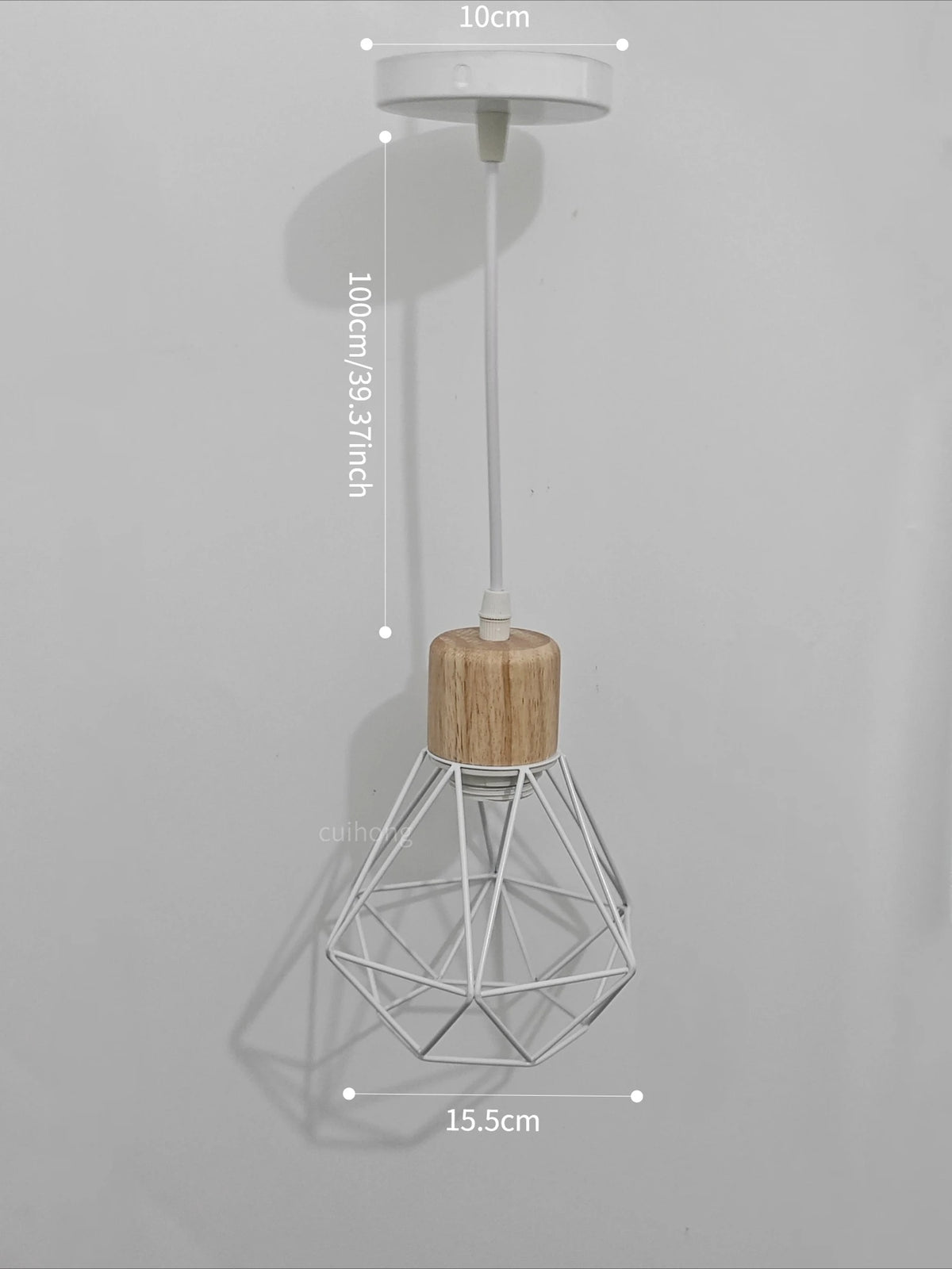 suspension lumineuse industrielle cage métal finition bois naturel ampoule filament noir moderne