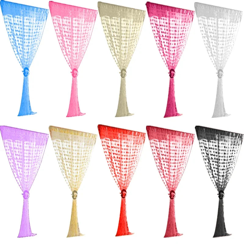 rideau chaine coeurs tissu translucide couleurs rouge beige moderne decoratif chambre coucher