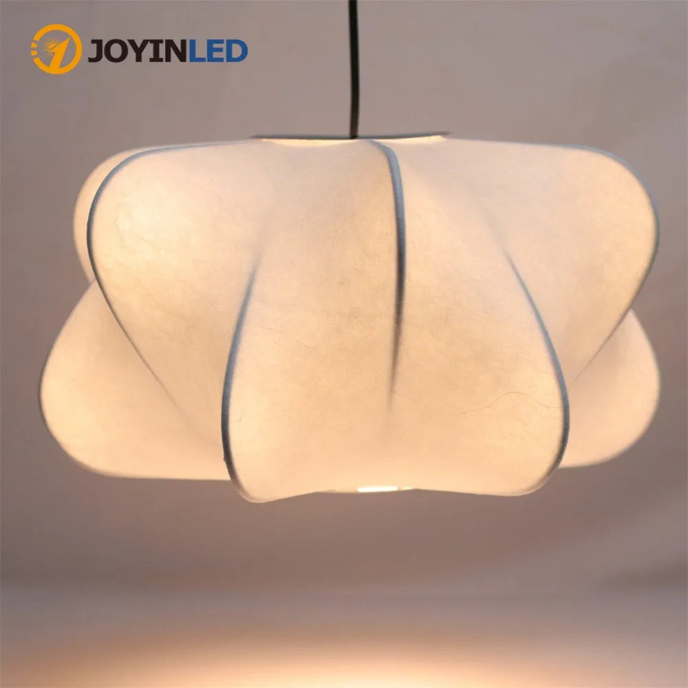 suspension lumineuse moderne blanche lotus fer soie plafonnier minimaliste toucher on off