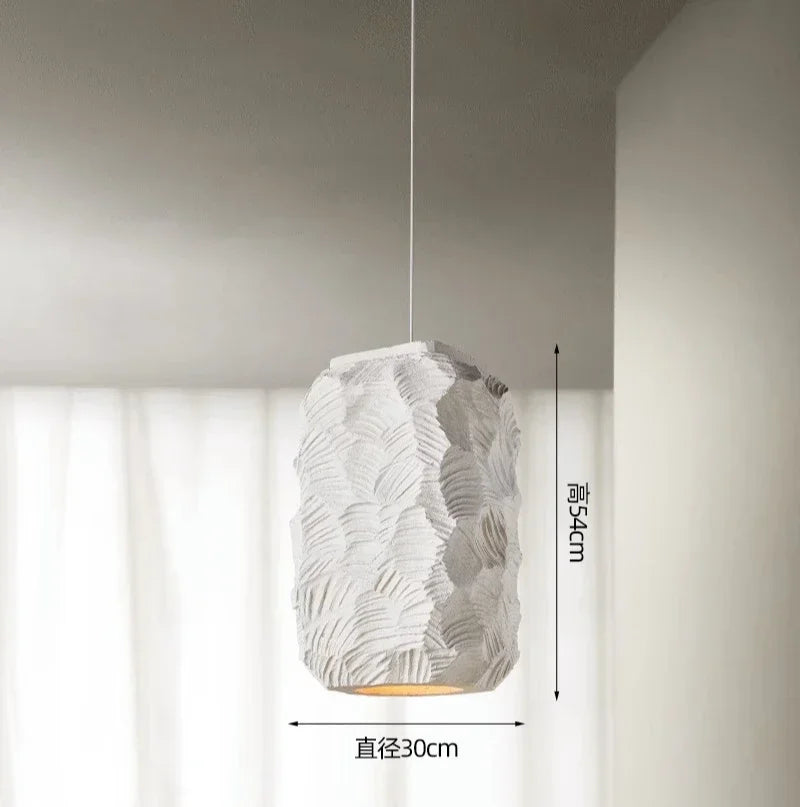 lampe suspendue moderne feuilles stylisées blanc gris 38cm 43cm