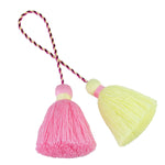 pompons multicolores tissés franges bohèmes décontractés accessoire décoration sacs rideaux artisanal DIY