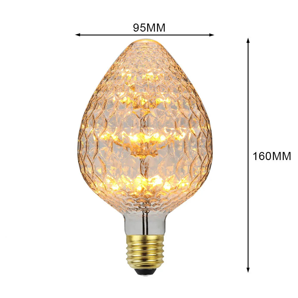 ampoules led décoratives vintage transparentes filament feuilles dorées opalescentes culot e27