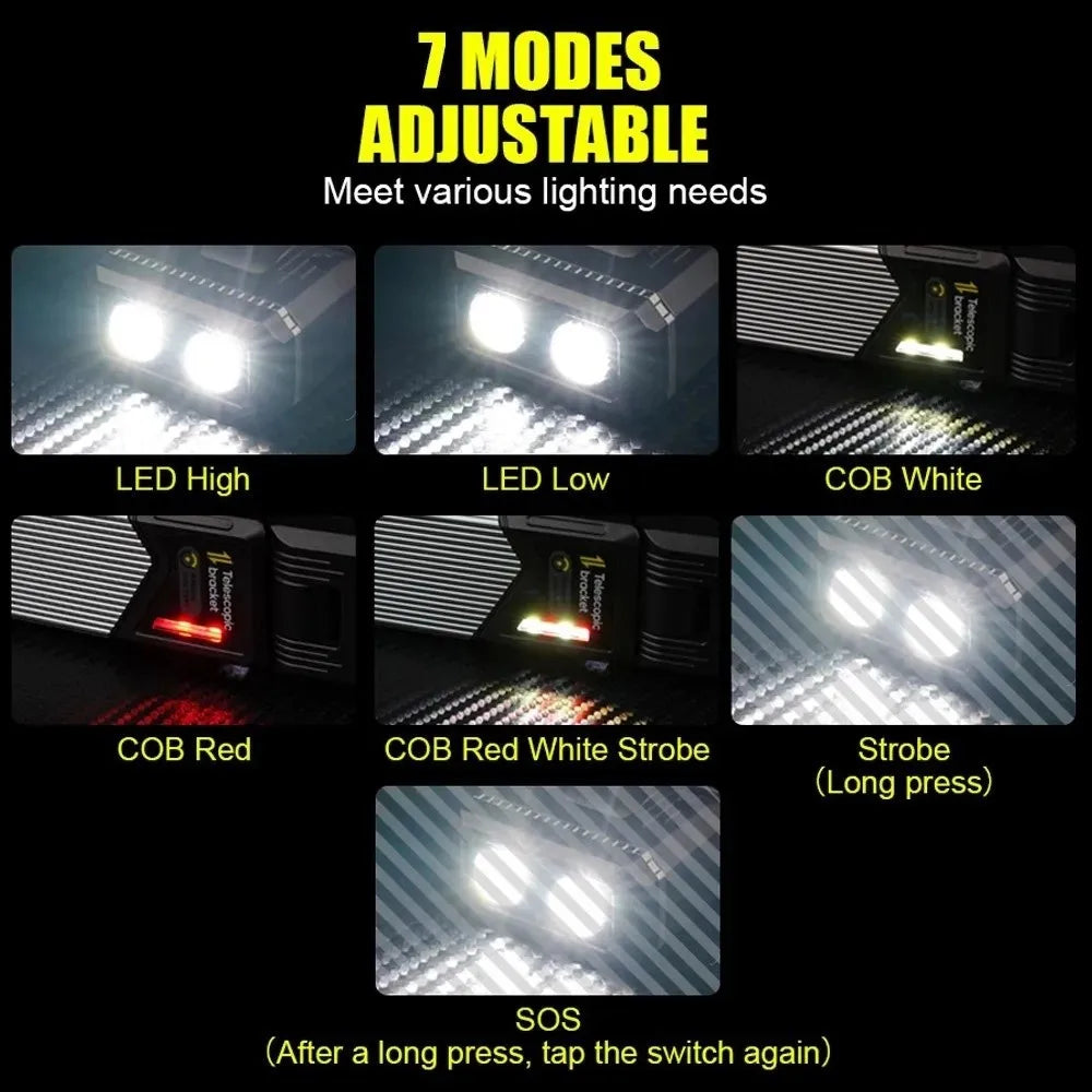 lampe torche rechargeable aimantée réglable noir moderne rayures horizontales