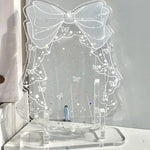 plaque décorative lolita papillons étoiles strass support plastique transparent moderne