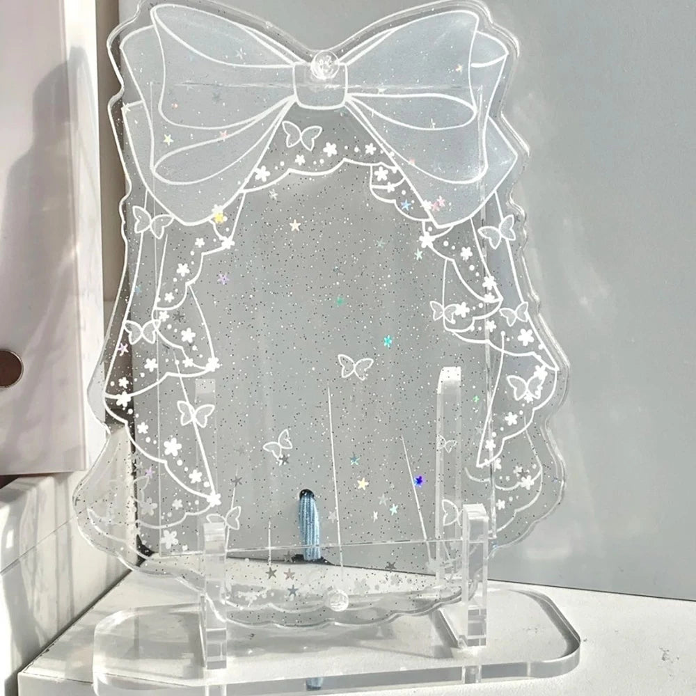 plaque décorative lolita papillons étoiles strass support plastique transparent moderne