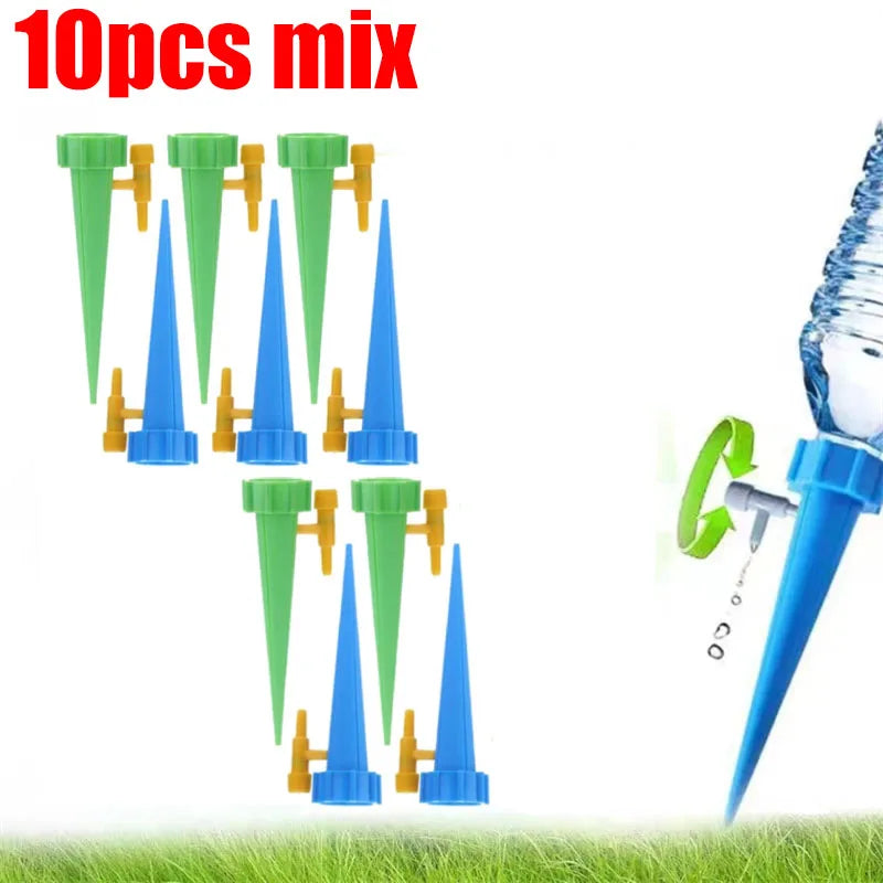 arrosage gouttelettes kit plantes auto arrosage bleu vert bouteille plastique valve ajustable modernes pratique