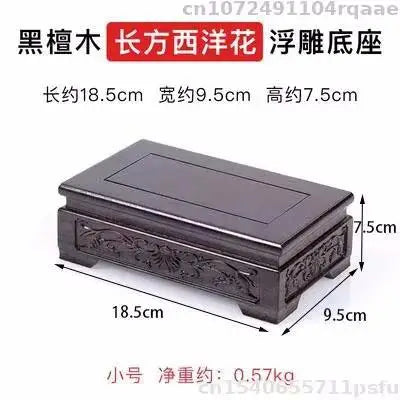 socle bois ébène miniature plateau vase théière décor traditionnel asiatique occasionnels