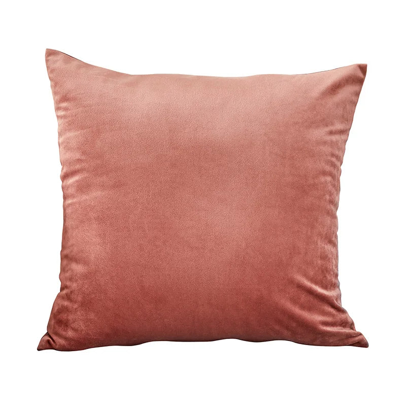 housse coussin carrée velours uni canapé salon décoration maison 45x45cm