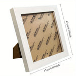 cadre photo carré blanc moderne minimaliste support inclinable triangles arrière photos incluses