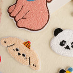 écussons décoratifs animaux mignons rose noir adhésifs créatifs cartoon polyestère