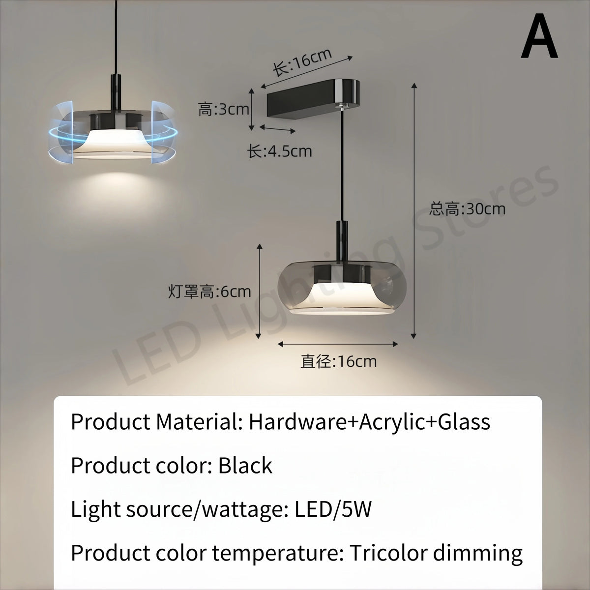 applique murale moderne minimaliste argentée fixée mur lumière blanche chaude verre doré