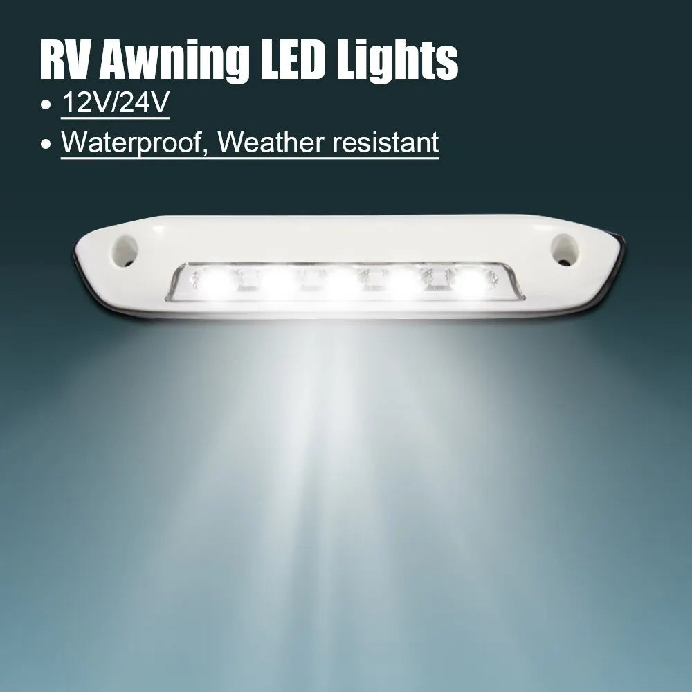 lumière led moderne extérieure camping car caravane rv blanc gris éclairage auvent camping thuyền
