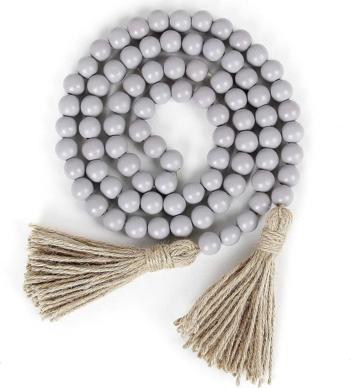 bracelet boho chic rondes tassel corde naturelle gris clair marron foncé