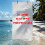 serviette plage personnalisable microfibre blanche moderne clips absorption rapide toilette