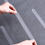 tapis bain antidérapant moderne adhésif blanc rayures horizontales pack 10pcs