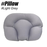coussin cervical mousse lente bleu blanc gris texture douce ergonomique