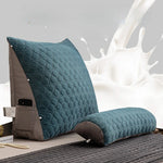 oreiller inclinable moderne hexagones bleu gris support lombaire breathable coton brodé amovible lavable adultère