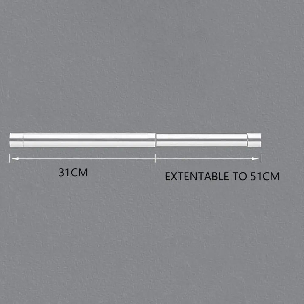 tige rangement extensible moderne argentée lisse réglable vis protection 31cm 51cm 47cm 80cm