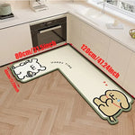 tapis cuisine dessin animé personnages chiens happy time enjoy life polyester antidérapant moderneintérieur