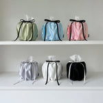 Sac mouchoirs moderne élégant satiné bleu gris noir vert blanc
