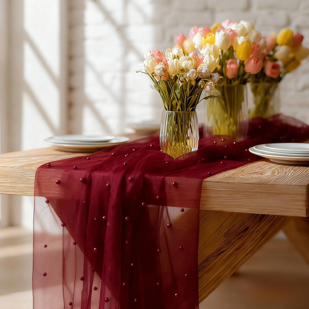 ruban décoratif rouge bordeaux élégant mariage fête noël translucent erotique festive