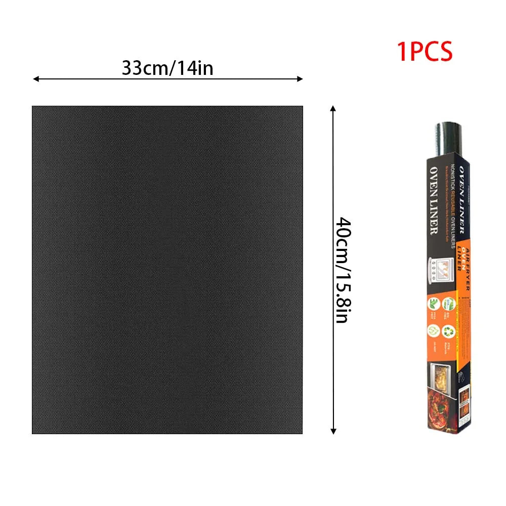 tapis cuisson antiadhésif réutilisable résistant chaleur fond four noir moderne silicone