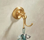 accessoires salle bain doré porte serviettes crochet classique finition antique fixations murales ensemble quincailleries