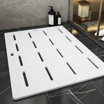 tapis bain antidérapant moderne hexagonal gris texturé douche imperméable hand washable