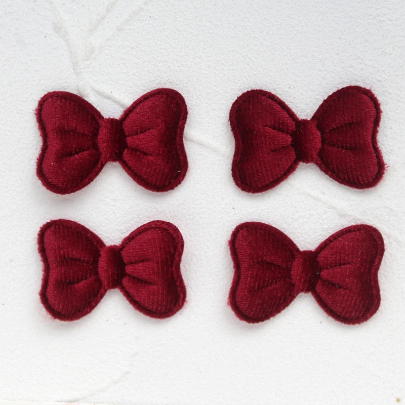 rubans forme nœud velours rouge beige rose pâle bordeaux marron classiques bijoux cheveux DIY