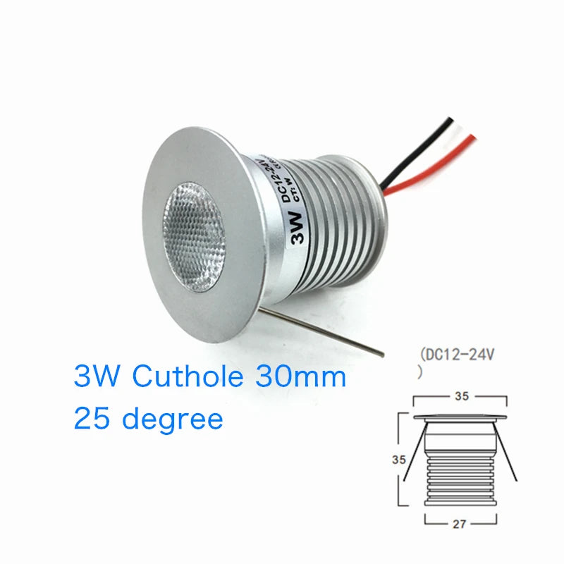 Downlight LED mini 1W 3W argenté moderne grille aluminium câble tissage 3000K 4000K 6000K