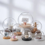 boule verre transparent socle bois décoration d'intérieur moderne objet d'exposition moderne