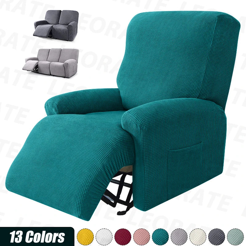Housse fauteuil inclinable vert gris beige carreaux moderne adhésif poche lavage machine printemps été