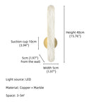 applique murale moderne marbre blanc doré salon chambre coucher led 60cm